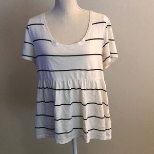 UO Truly Madly Deeply L/XL peplum T-shirt stripes